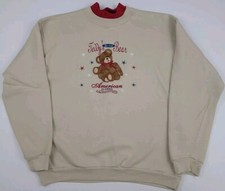 Vintage 90s Teddy Bear American Classic Soft Plush Embroidered Sweatshirt Used