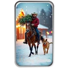 Christmas Holiday 1 oz .999 Silver Bar - Cowboy Christmas Color Silver Bar
