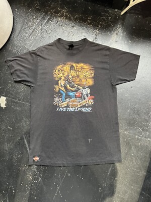 3D EMBLEM グラフィックTシャツ ブラック Vintage 3D Emblem Harley Davidson Live The Legend Shirt XXL Black
