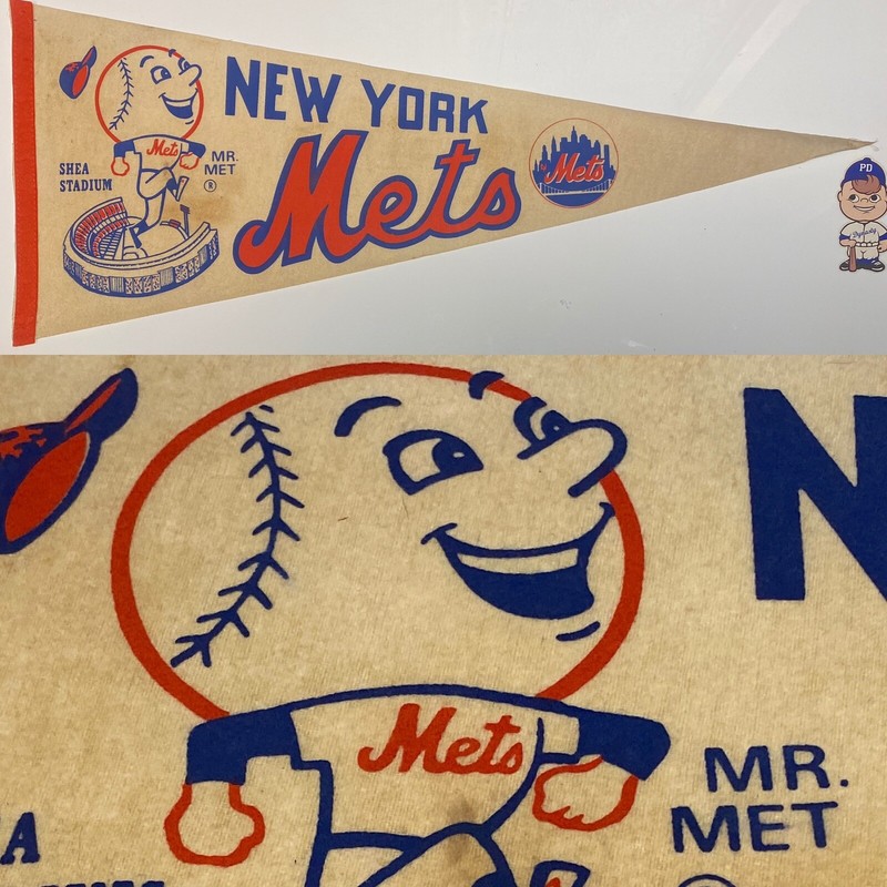 1960s New York Mets Metropolitan Vintage Pennant MLB Baseball NY Metro 12x29.75