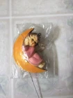 VINTAGE HONG KONG Pink ANGEL SITTING ON MOON Cake Topper Wreath Decoration New
