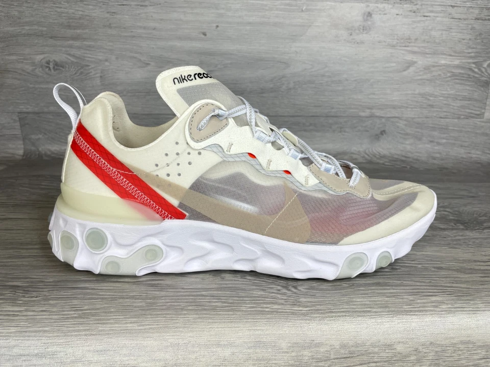 Nike React Element 87, Sz: UK 11, EU 46, US 12, AQ1090-100, Sail - Light Bone - Image 3 of 4