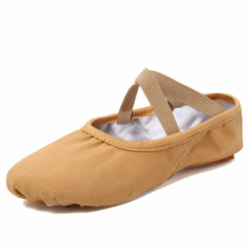 Zapatillas de ballet de baile para niñas y adultos con suela dividida rosa de lona zapatos elásticos - Imagen 17 de 17
