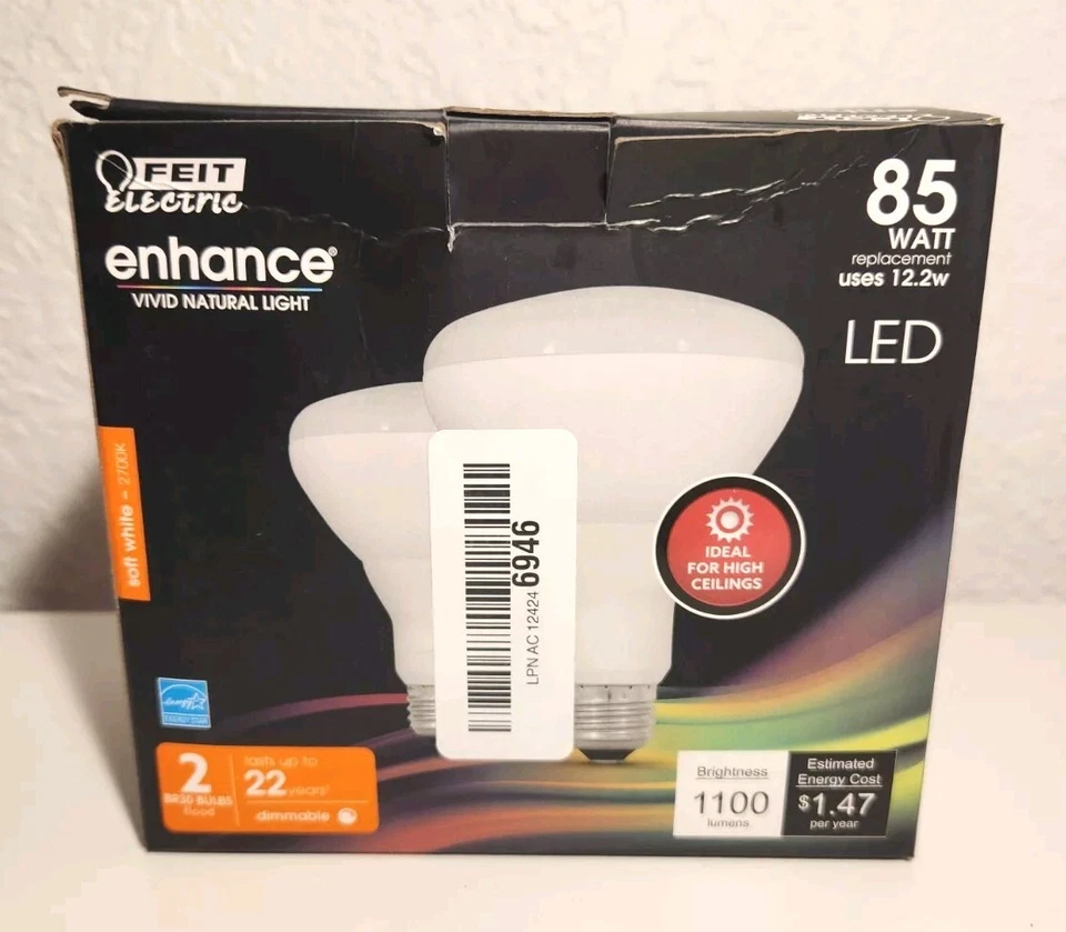 Feit Electric Enhance BR30 Bulbs Soft White 2700K LED 12.2W, 85 Watt Replacement - Image 3 of 4