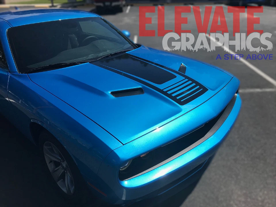 Calcomanías calcomanías adhesivas rayas vinilo capó gráficos 2008-2023 para Dodge Challenger 2008-2023 Foto 3 de 4