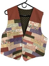 Vintage Handmade Cottagecore Reversible Patchwork Vest S/M