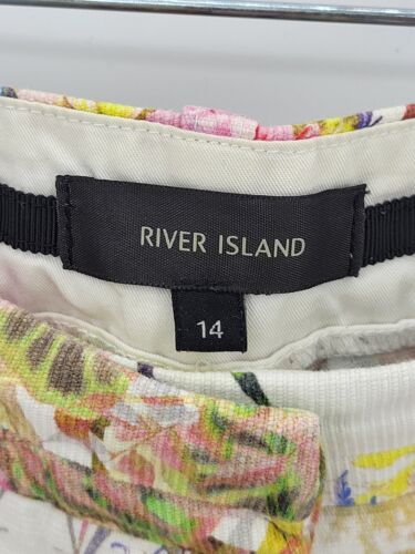 River Island Pants Womens 14 Colorful Floral Cropped Boho Artsy Cottagecore - Picture 3 of 9