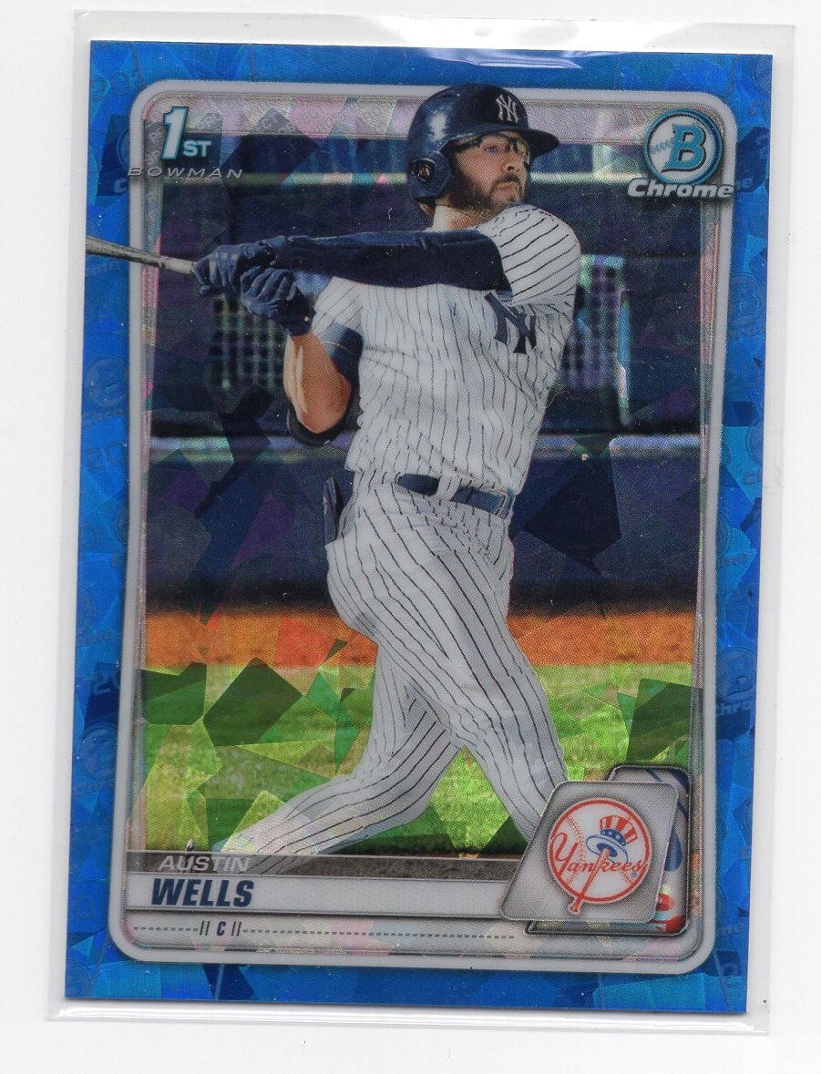 Austin Wells 2020 Bowman Chrome Sapphire BD56 Yankees Catcher