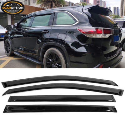Fits 14-19 Toyota Highlander Window Visors Rain Sun Guard Vent Deflector 4pc Set