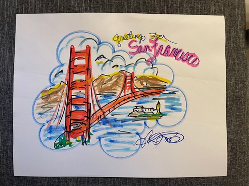Unikat Zeichnung San Francisco von Charles Fazzino 50x65cm signiert Autogramm - 第 1/1 張圖片