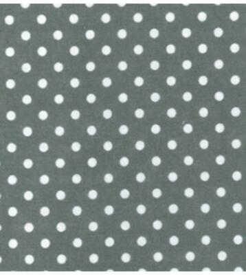 Bedrucktes Polycotton Bastelstoff Material - POLKA DOTS AUF GRAU