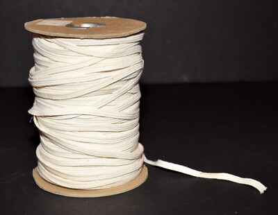 Vtg Roll Cream Flat Cotton Stretch Edging Trim .25'' W 1 Gross Approx 144 Yds NOS