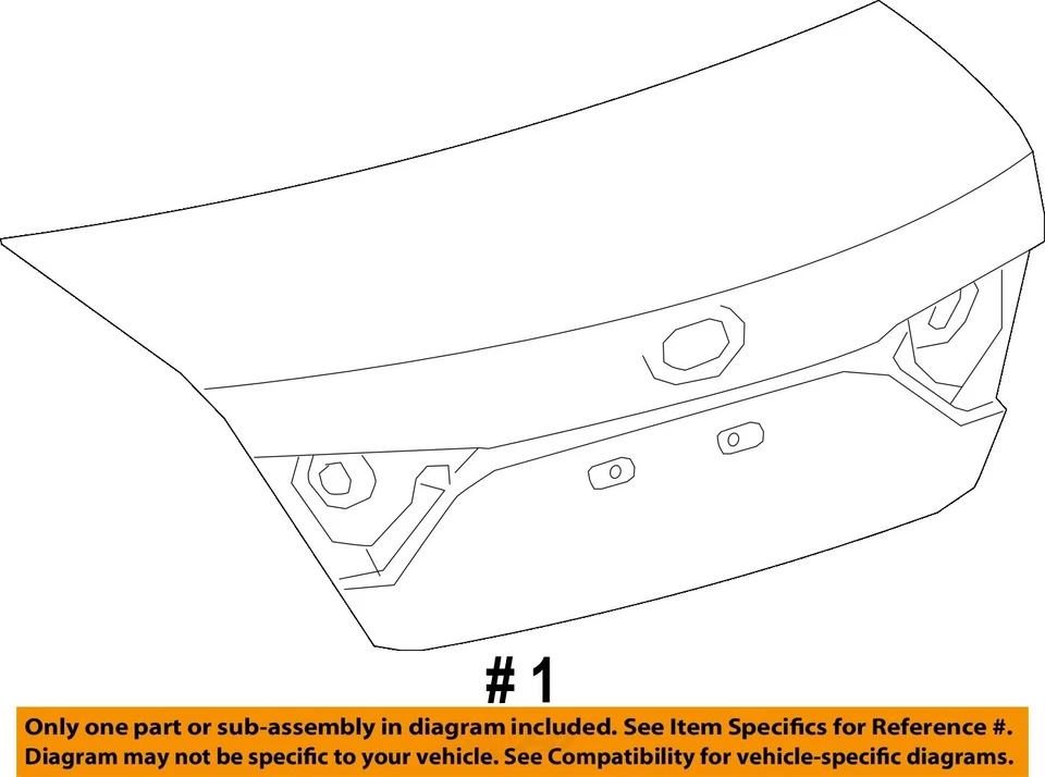 Used Deck Lid fits: 2017 Toyota Camry rear view camera w/o spoiler conventional - Image 4 of 4