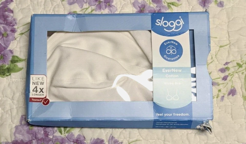 Sujetador Sloggi Evernew 32D blanco 73 % algodón 100 % sin toxinas con aros sin relleno Foto 4 de 4