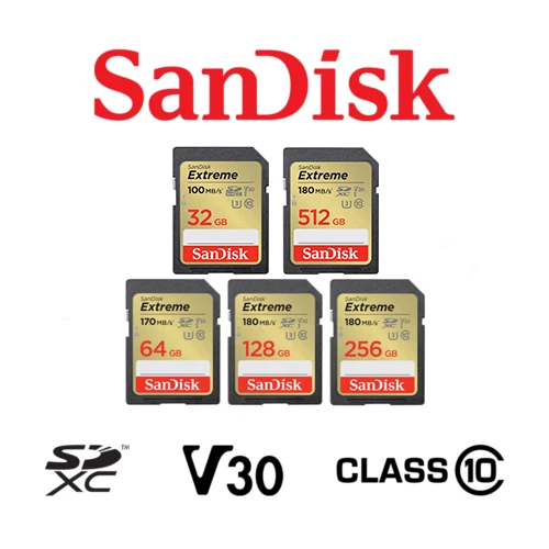 Sandisk SD Extreme 32GB 64GB 128GB 256GB 512GB Memory Card for Nikon Canon Sony