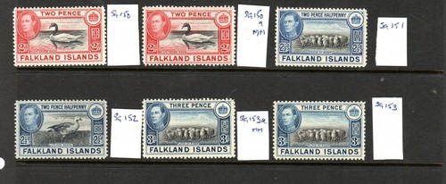 Falkland Islands- 1938-50 George VI set with variants - MNH* SG 146-163- High CV - Picture 3 of 5