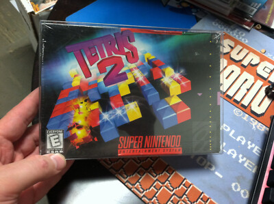 SUPER NINTENDO SNES - TETRIS 2 FACTORY SEALED ''V'' seam SHIPS IN A BOX
