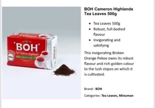 NEW BOH Cameron Highlands Tea leaf 500g X 6