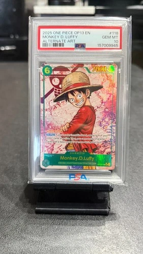 2025 ONE PIECE OP13 118 MONKEY D. LUFFY ALT ART PSA 10
