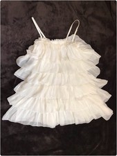 INCREDIBLE!!! DOLCE&GABBANA dress US4 white silk 100% multi-tiered