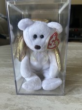 TY BEANIE BABY HALO THE ANGEL BEAR- MWMT WITH TAG PROTECTOR AND CASE RARE