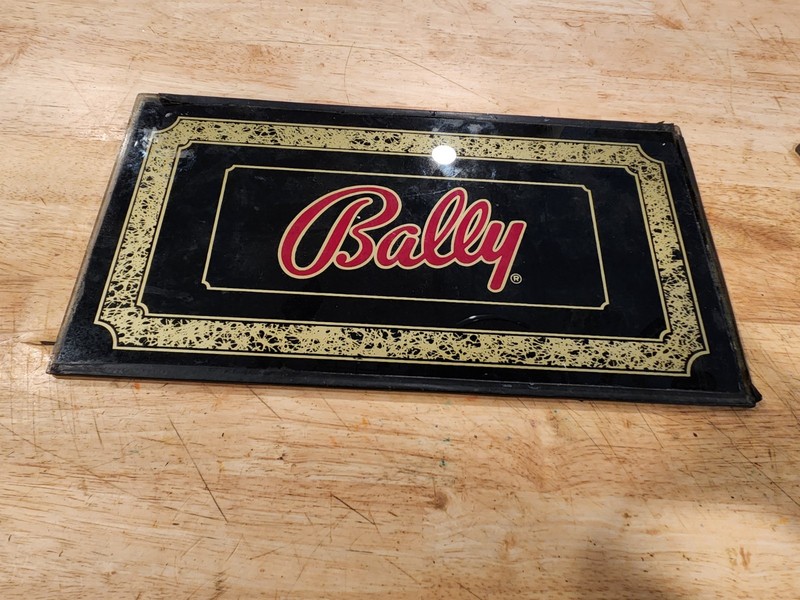 Vintage Bally Gaming slot machine 15-1/8" by 7-3/4" glass marquee sign