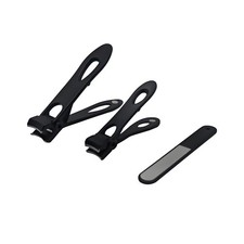 U-KIME Nail Clippers Set for Thick Toenails  Fingernails   3PCS Heavy Black