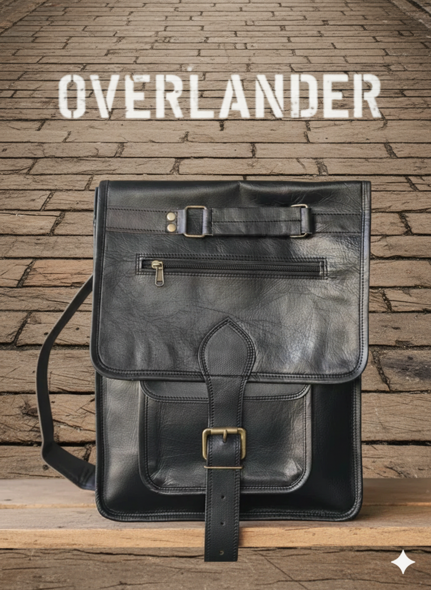Goat Leather Laptop Gym Bag Large