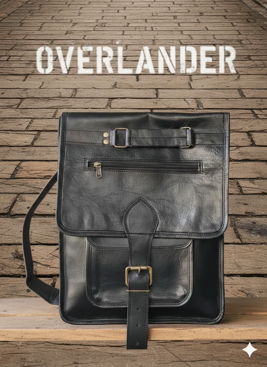 Travel Premium Goat Leather Large Men's Laptop Gym Bag