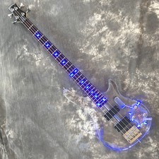 4 String Electric Bass Guitar Solid Acrylic Body Maple Neck Chrome Hardware