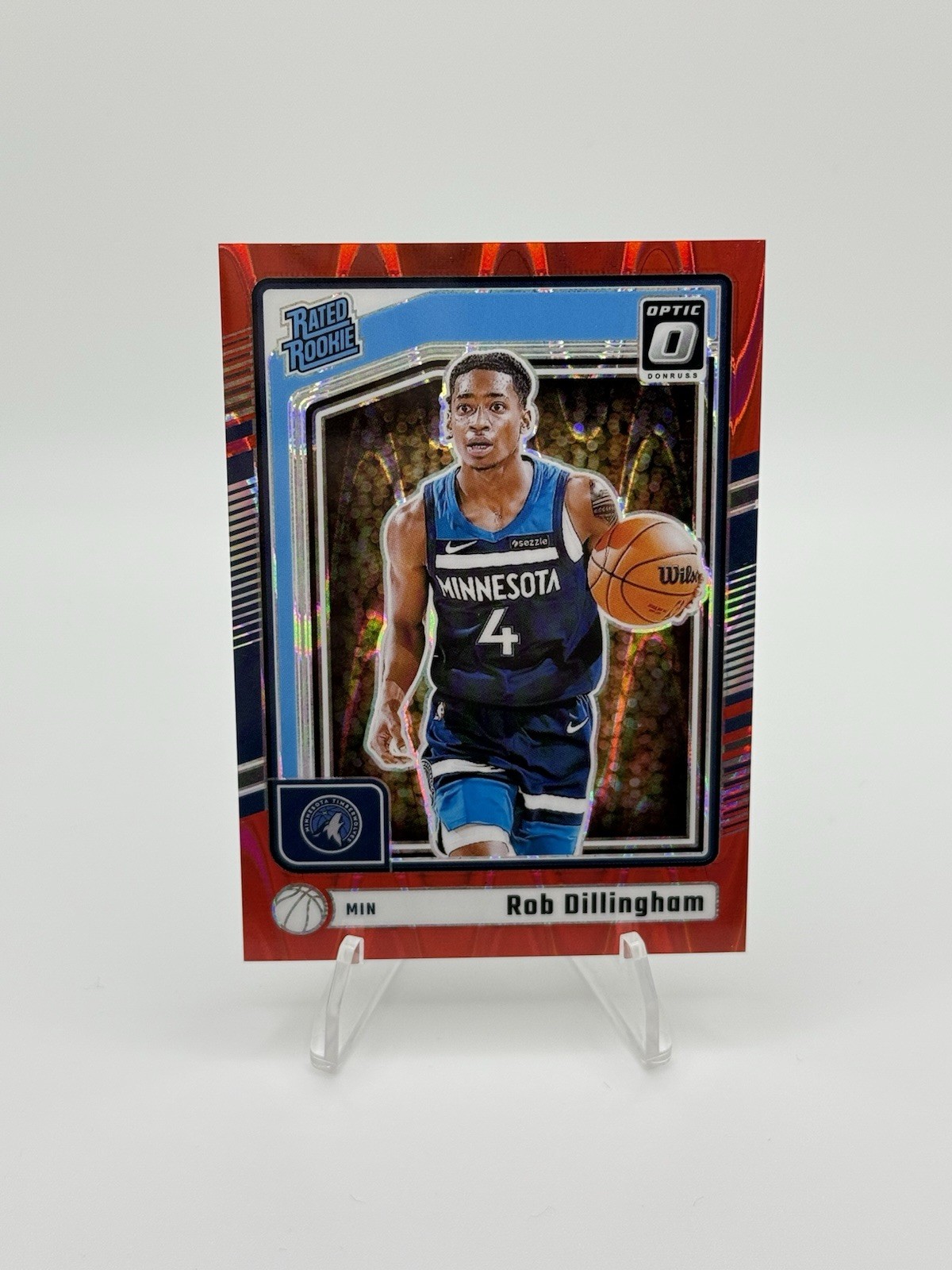 2024-25 Panini Donruss Optic #259 Rob Dillingham Red Seismic 145/149 Rookie