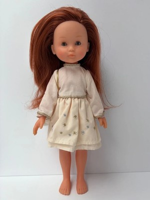 Corolle 2001 Les Cheries Clara Girl Freckles Red Long Hair Dress and Purse