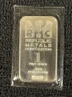 Vintage! 1 oz .999 Fine Silver Bar by RMC - Republic Metals Corp BU In Mint Cap