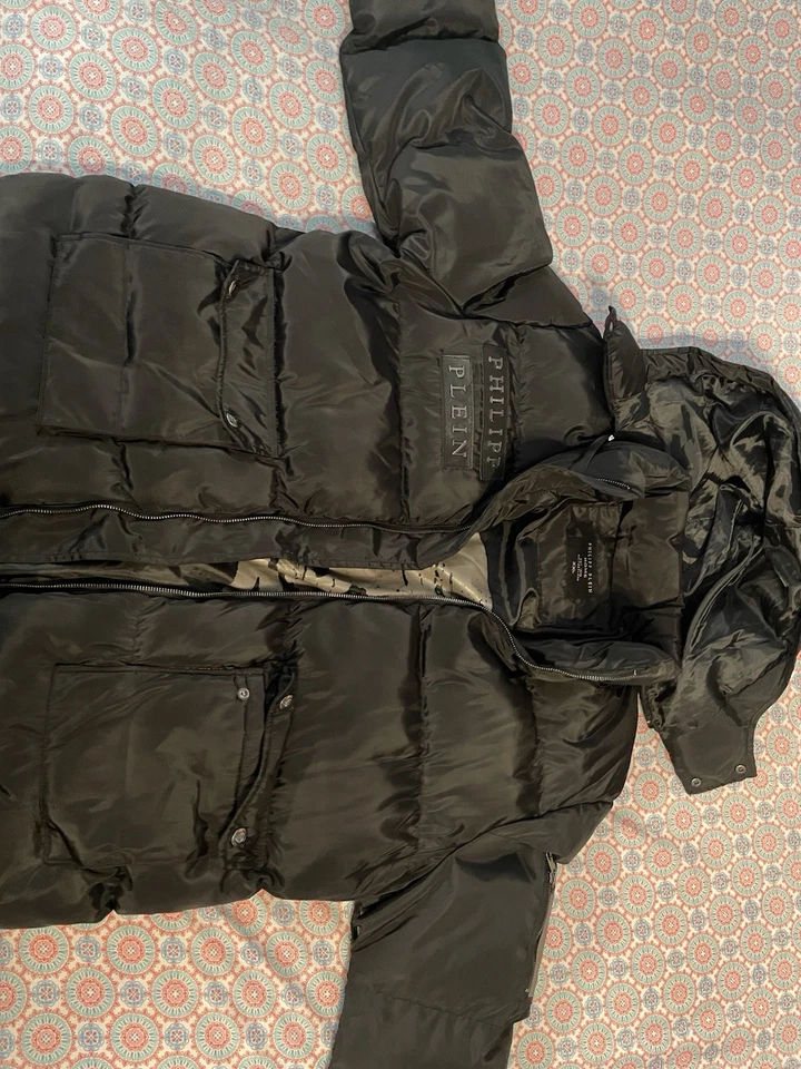 Куртка мужская Philipp Plein черная размер XXL нейлон пуховик готическая плен на молнии - Изображение 4 из 4