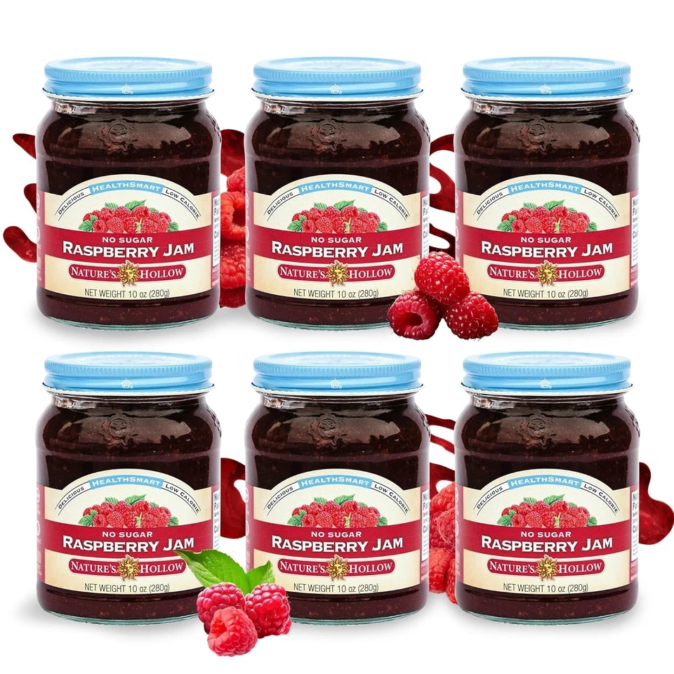 Raspberry Jam: Sugar Free, Low Calorie - 10oz (6 Pack) - Image 3 of 4