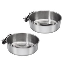 2 Pcs Medium Bird Feeding Dish Cups,Parrot Food Bowl Cage with Clamp Holder S