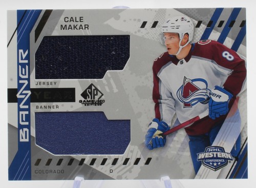 Cale Makar #BYA-MA 2021 SP Game Used NHL Western Conference Banner Year Jersey Relics card