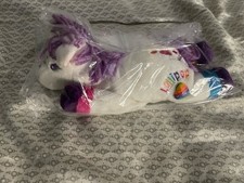 Lisa Frank Lollipop Beanie Unicorn Plush Medium White with Purple Mane