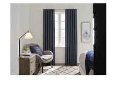 Origin 21 84-in Navy Room darkening Standard lined Back tab Single curtain panel
