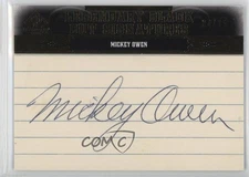 2011 SP Legendary Cuts Black Cut Signatures /35 Mickey Owen #BRLA-MO Auto