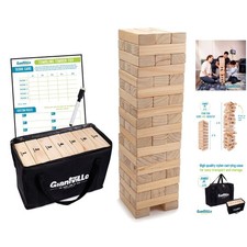 Giant Tumbling Timber Toy - 56 Pine Wood Blocks for Family Fun