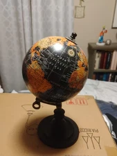 Table Top Small World Globe Black Decorative Desk Home Decor 9 Inch Great Colors