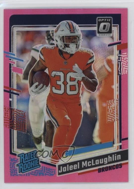 2023 Panini Donruss Optic Rated Rookie Pink Prizm Jaleel McLaughlin #232 0ss0