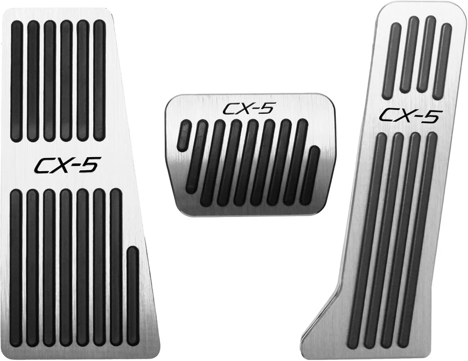 Mazda CX-5 Pedal Covers Kit: Anti-Slip Aluminum Brake & Gas Pedals (2013-2025) Foto 3 de 4