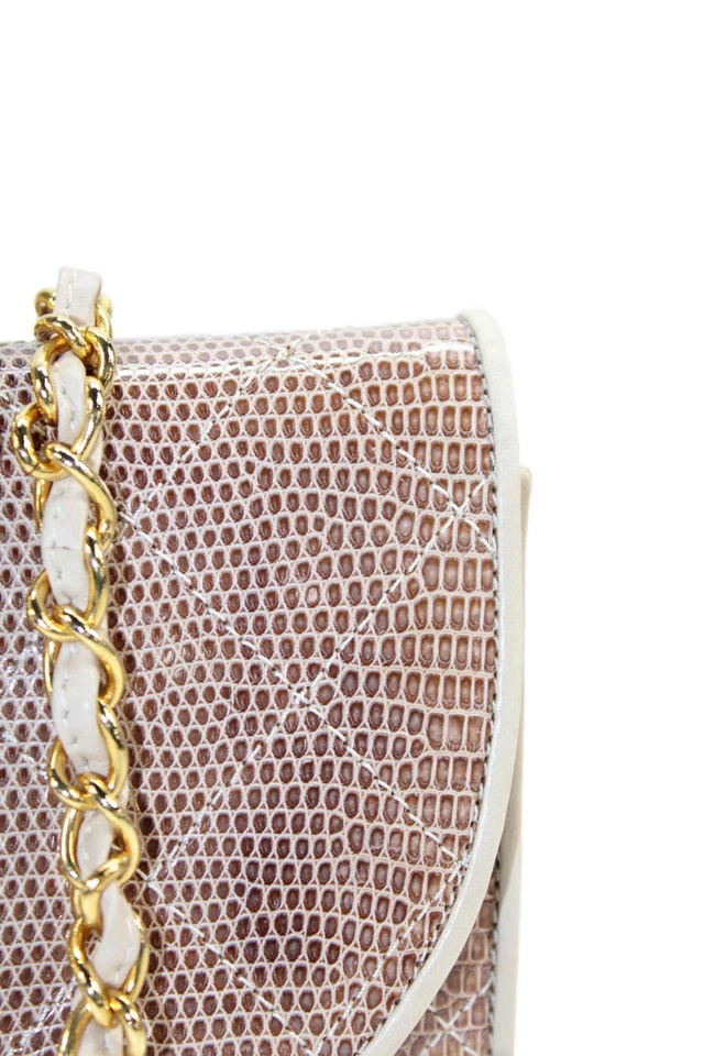 Chanel Mujer Correa Única Acolchado Piel de Lagarto Pequeño Bolso de Hombro Marrón Foto 2 de 4