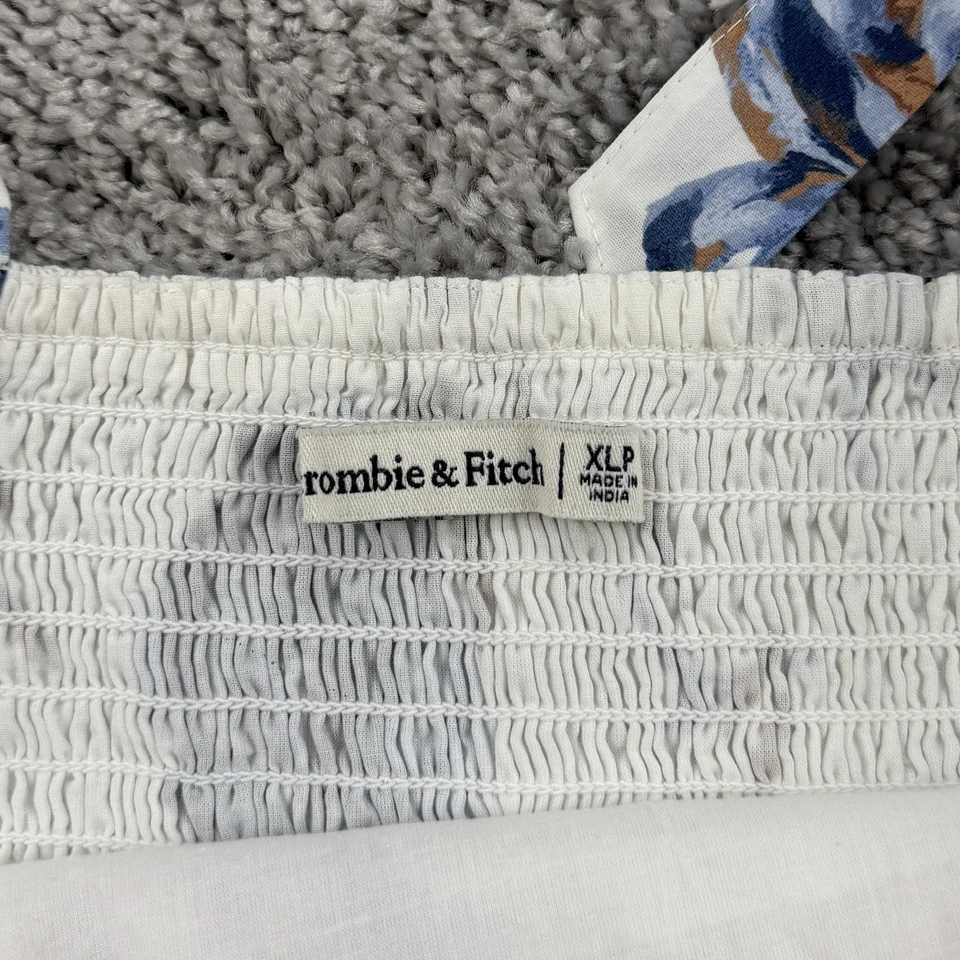 Maxi Vestido Para Mujer Abercrombie Fitch Emerson XLP Cottagecore Corbata Correa Playa Foto 2 de 4