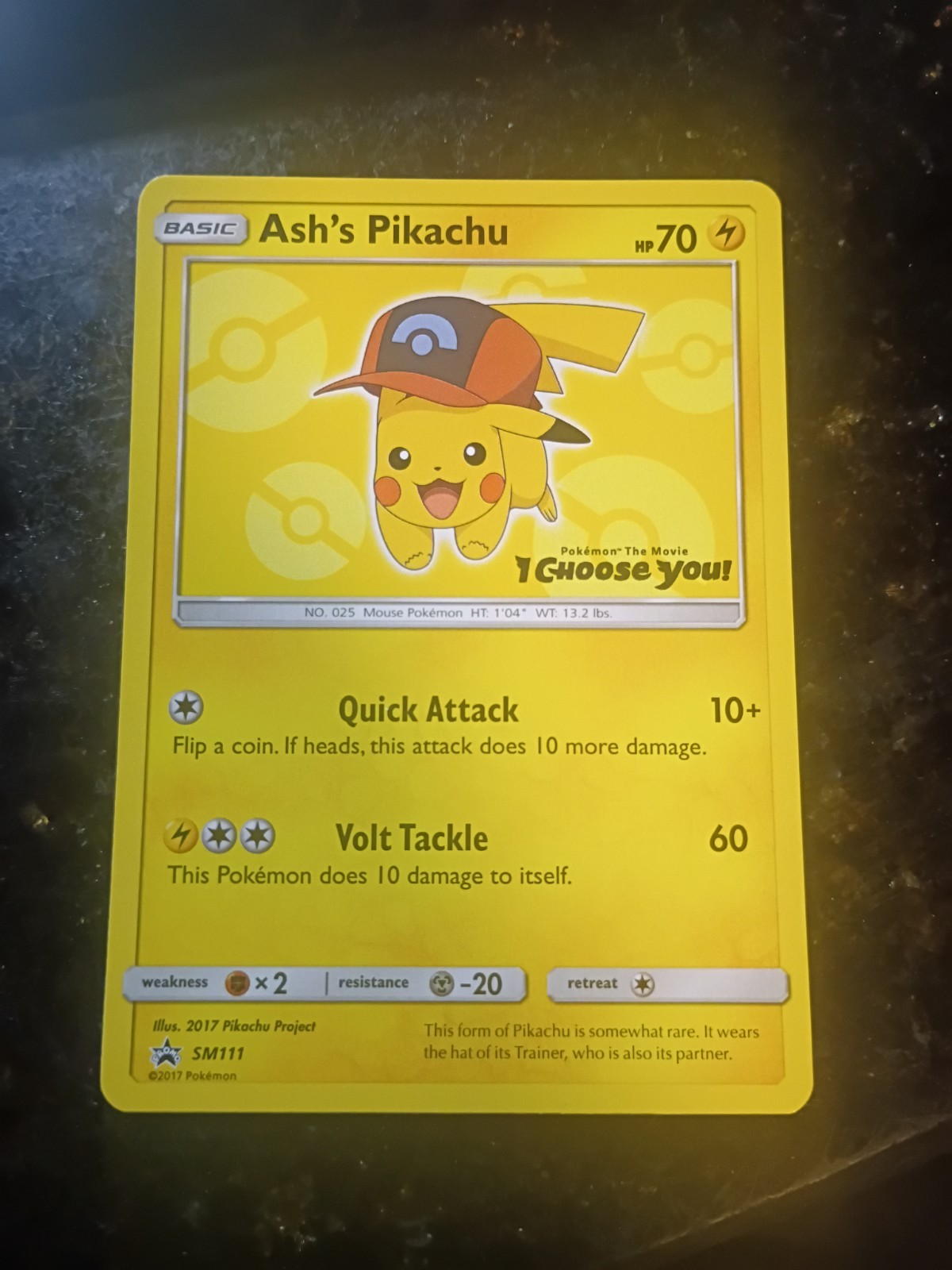 👀🔥 Pokemon - Ash's Pikachu SM111 Sun & Moon Black Star Promo 2017 - MINT❗🔥