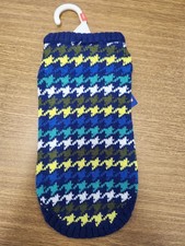 Top Paw Trendy Knit Dog Sweater Blue Multi Herringbone Extra Small Warm Winter