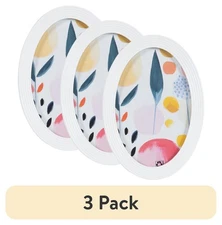 (3 pack)   4x6 Oval White Decorative Tabletop Picture Frame