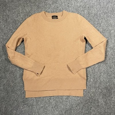Halogen Cashmere Sweater Womens Small Light Brown Crew Neck Long Sleeve Pullover
